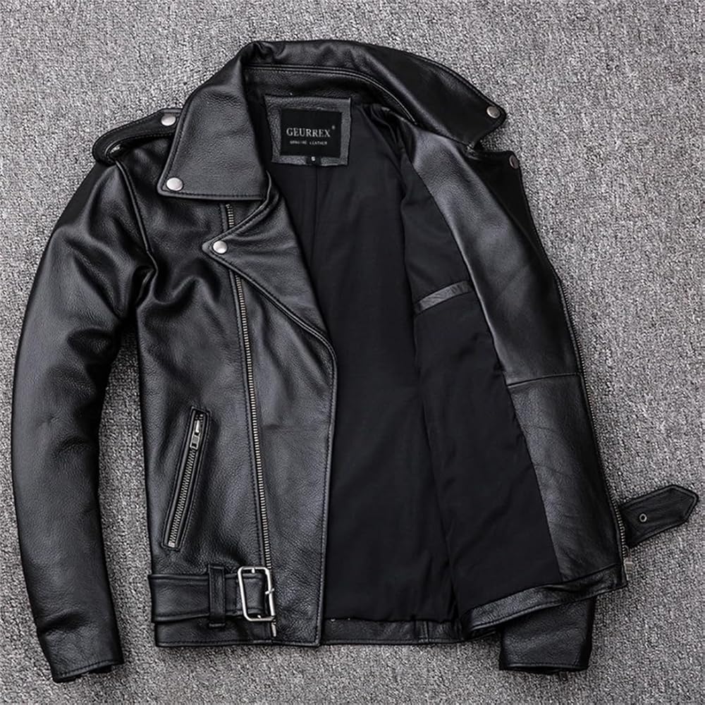 Hgvcfcv Classical Motorcycle Oblique Zipper Jackets Men